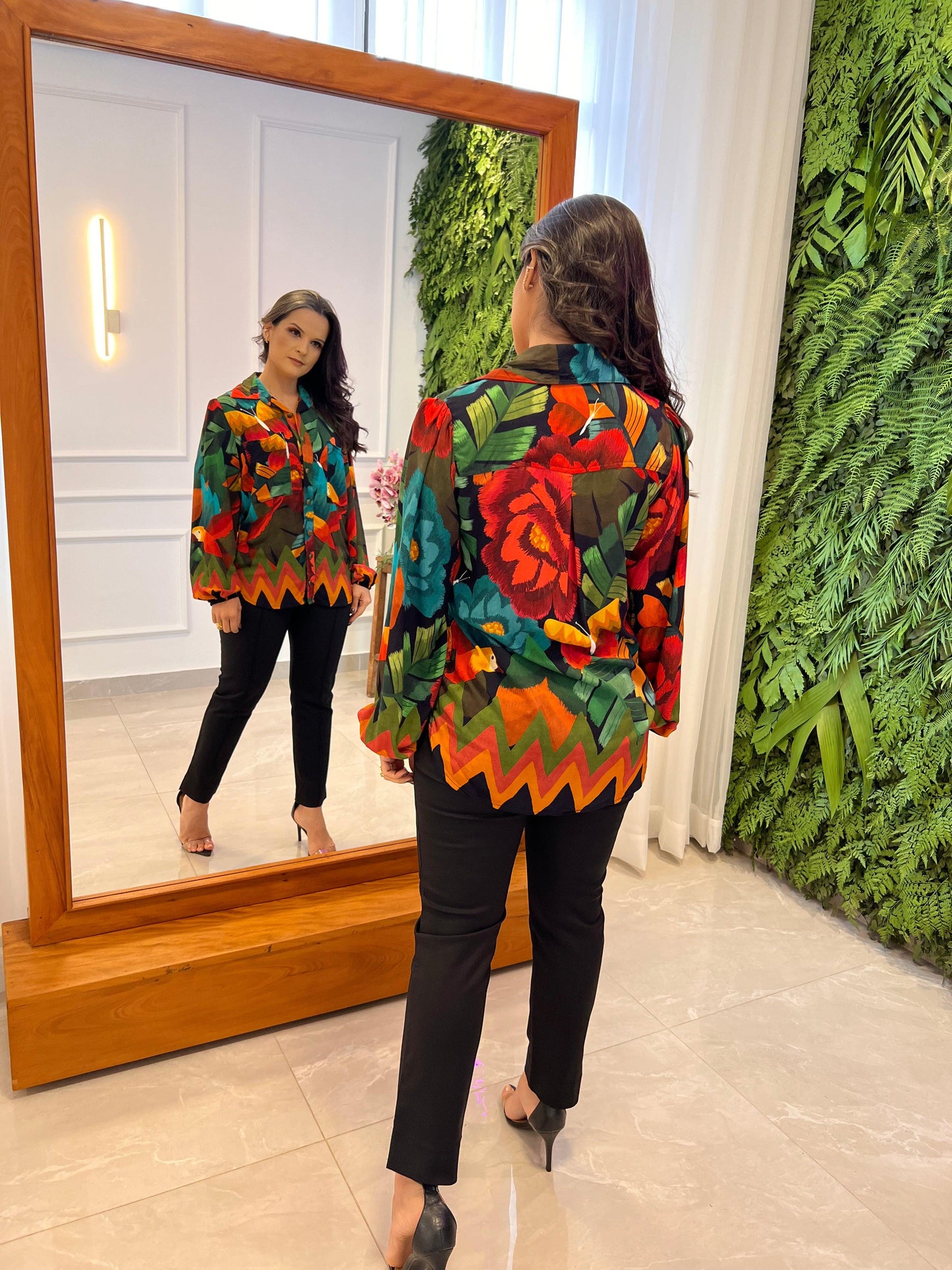 Large Floral Pocket Shirt - Printed