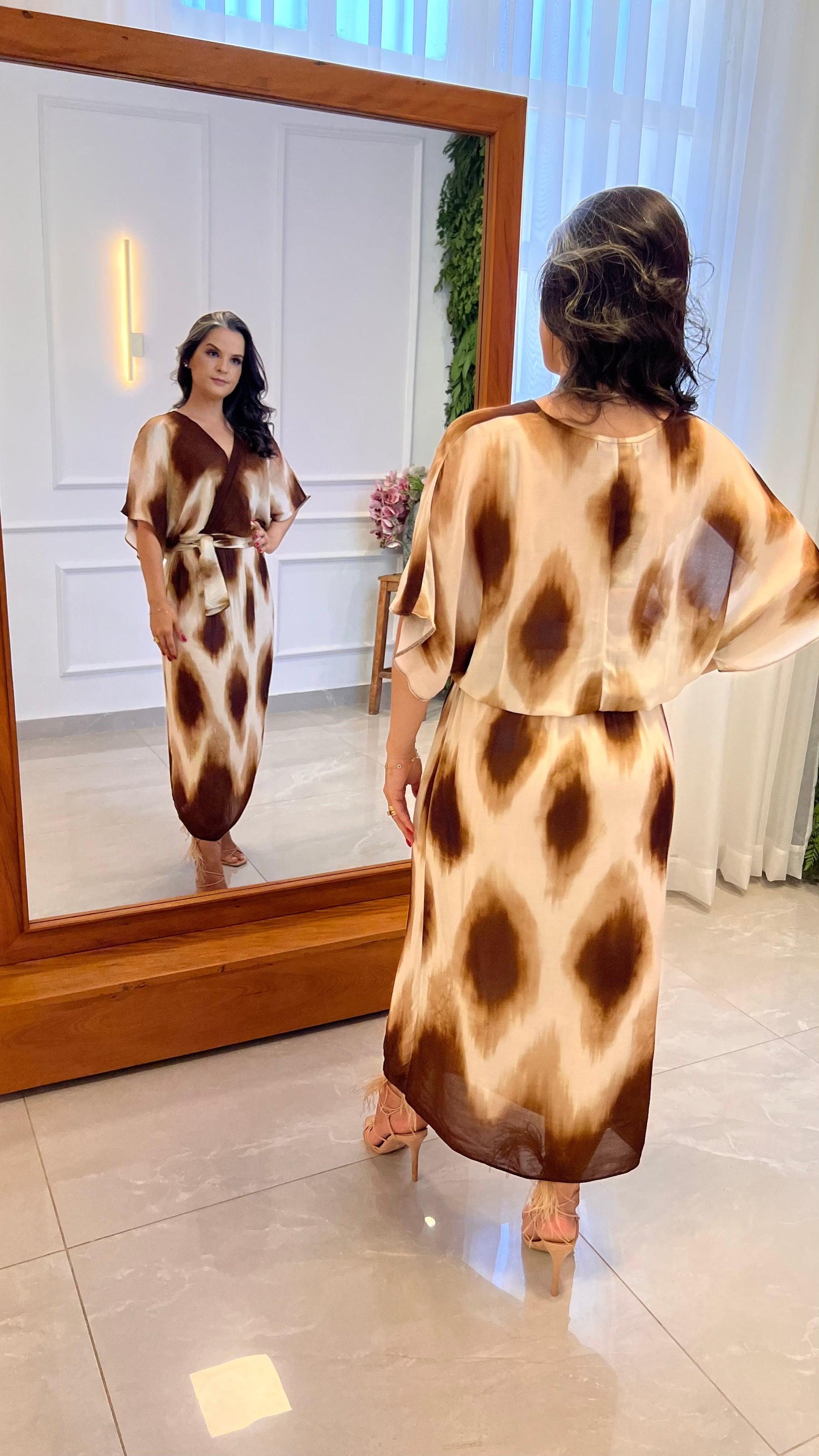 Vestido Midi Animal Print - Estampado