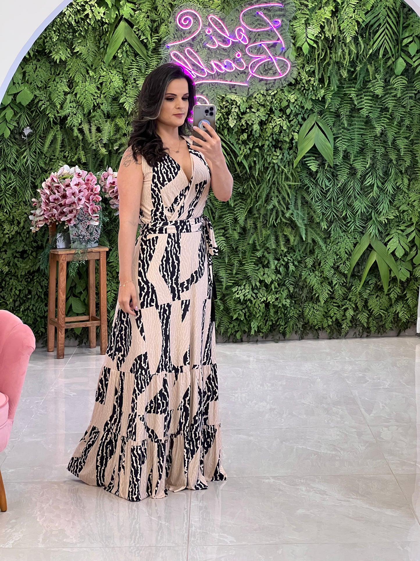 Vestido longo PB Ipanema Jersey - Estampado