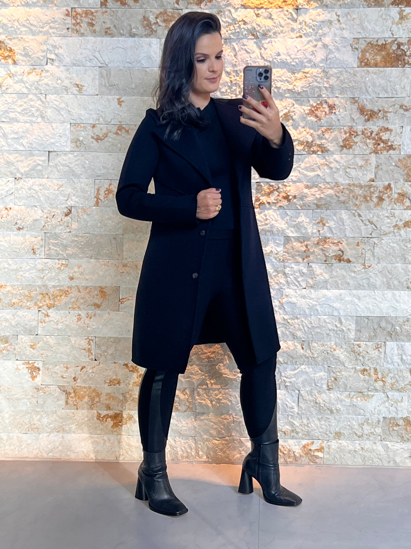 Chaqueta Doblada Bicolor - Negro