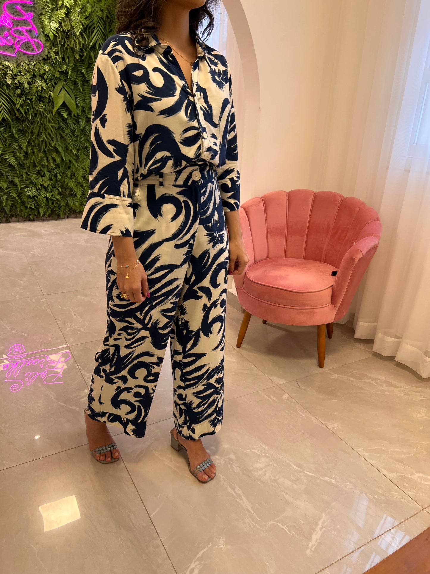 Pantacourt Folagens Blouse and Pants Set - Printed