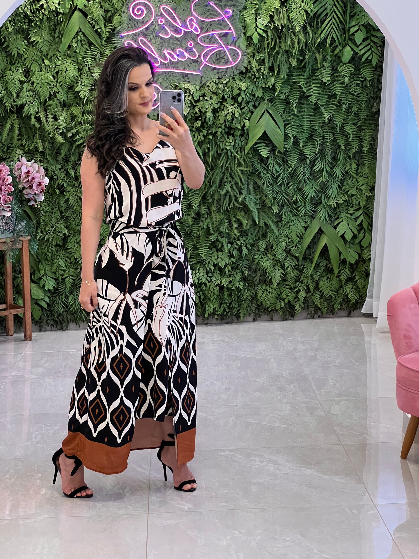 Longuete Dress Envelope Skirt - Printed