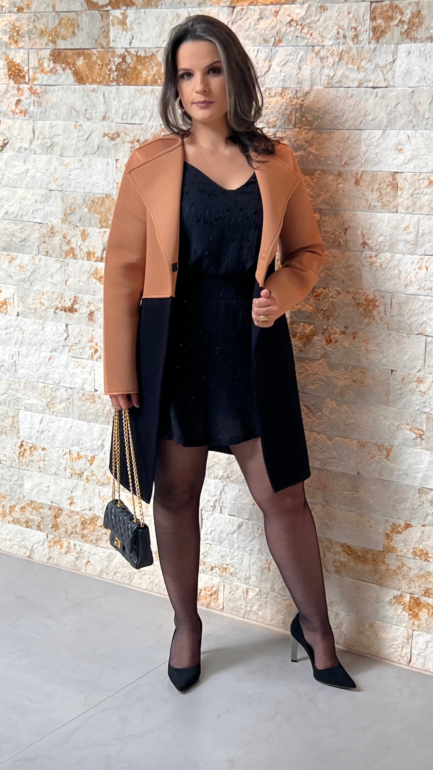 Chaqueta Dubbed Bicolor - Negro y Marrón