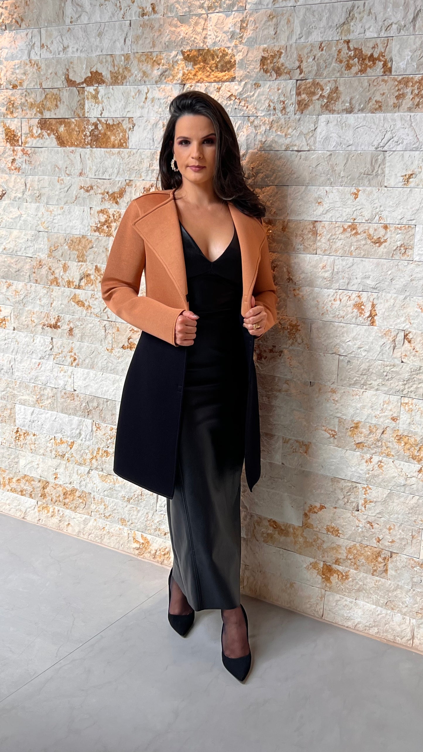 Chaqueta Dubbed Bicolor - Negro y Marrón