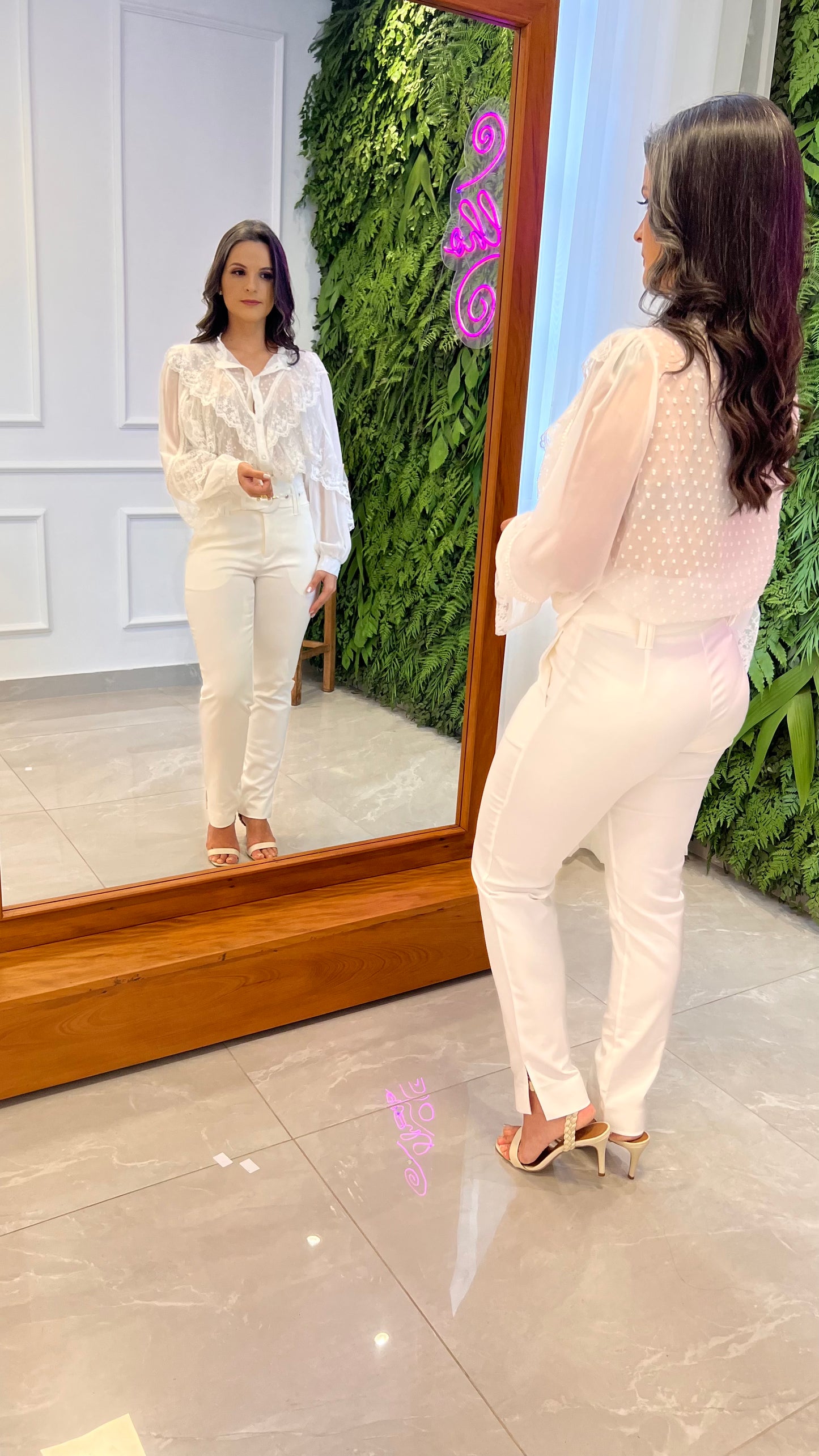 Camisa Tule Perolas - Branco/Off