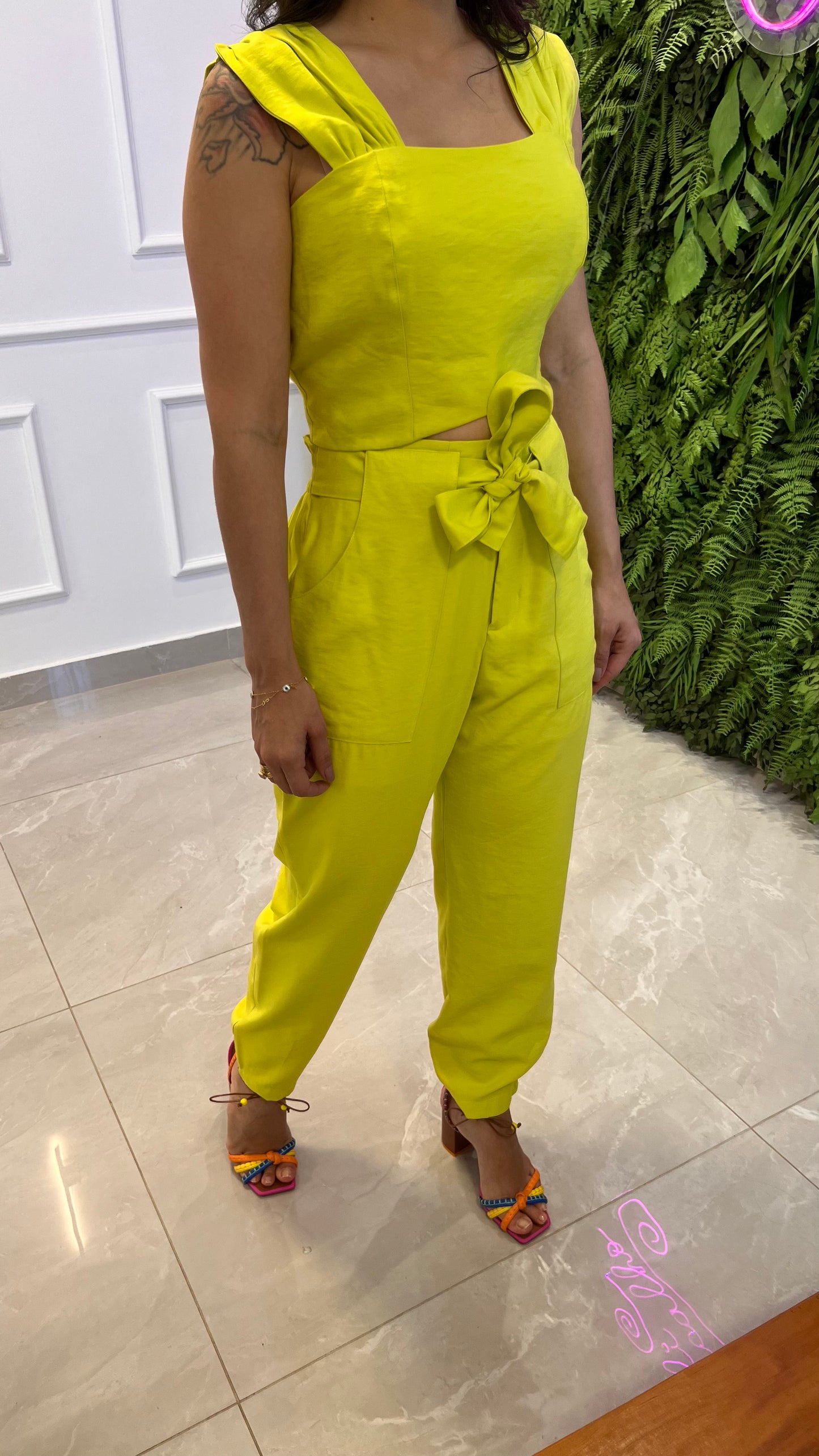 Conjunto Calça Cropped Alça Larga - Lima