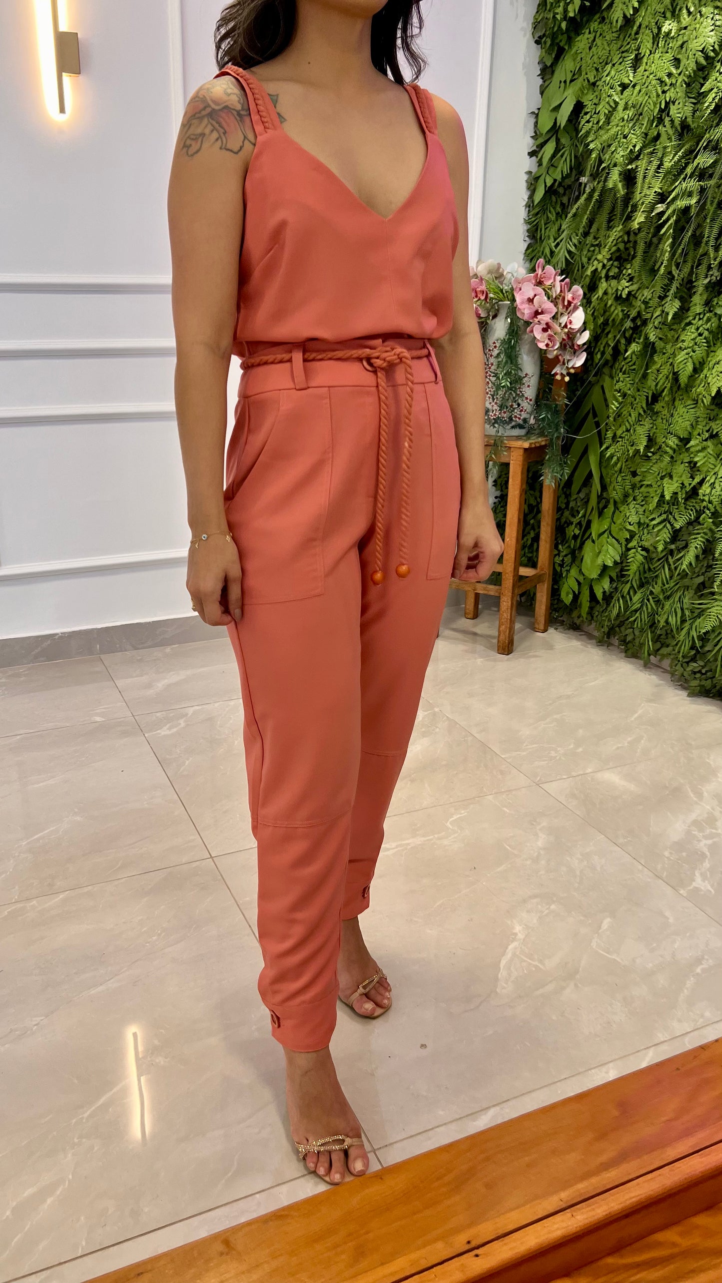 Conjunto Calça Blusa Amarração - Rose