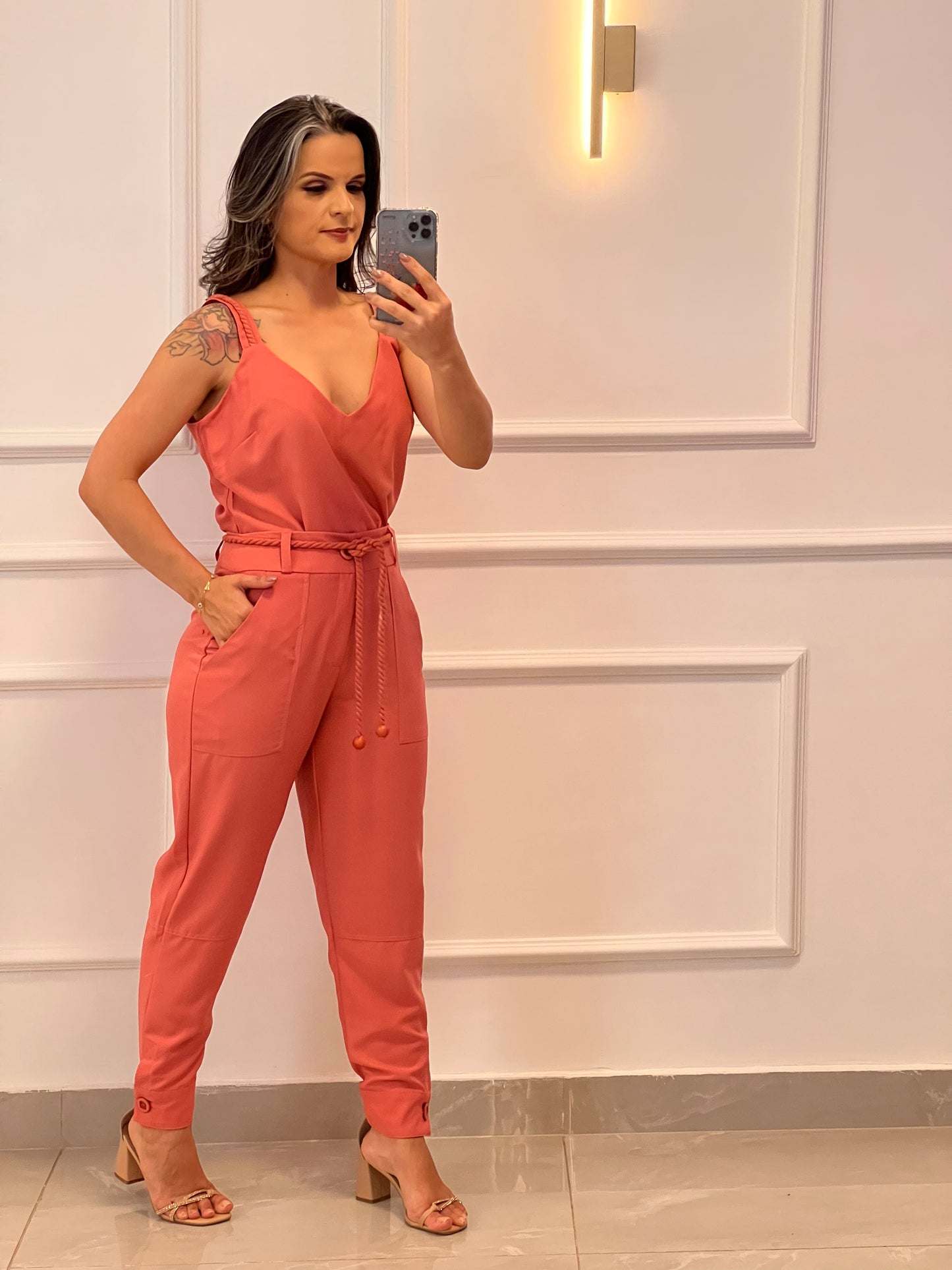 Conjunto Calça Blusa Amarração - Rose