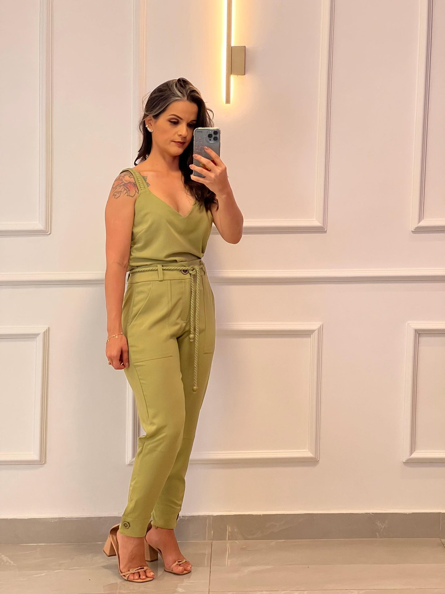 Conjunto Calça Blusa Amarração - Pistacchio