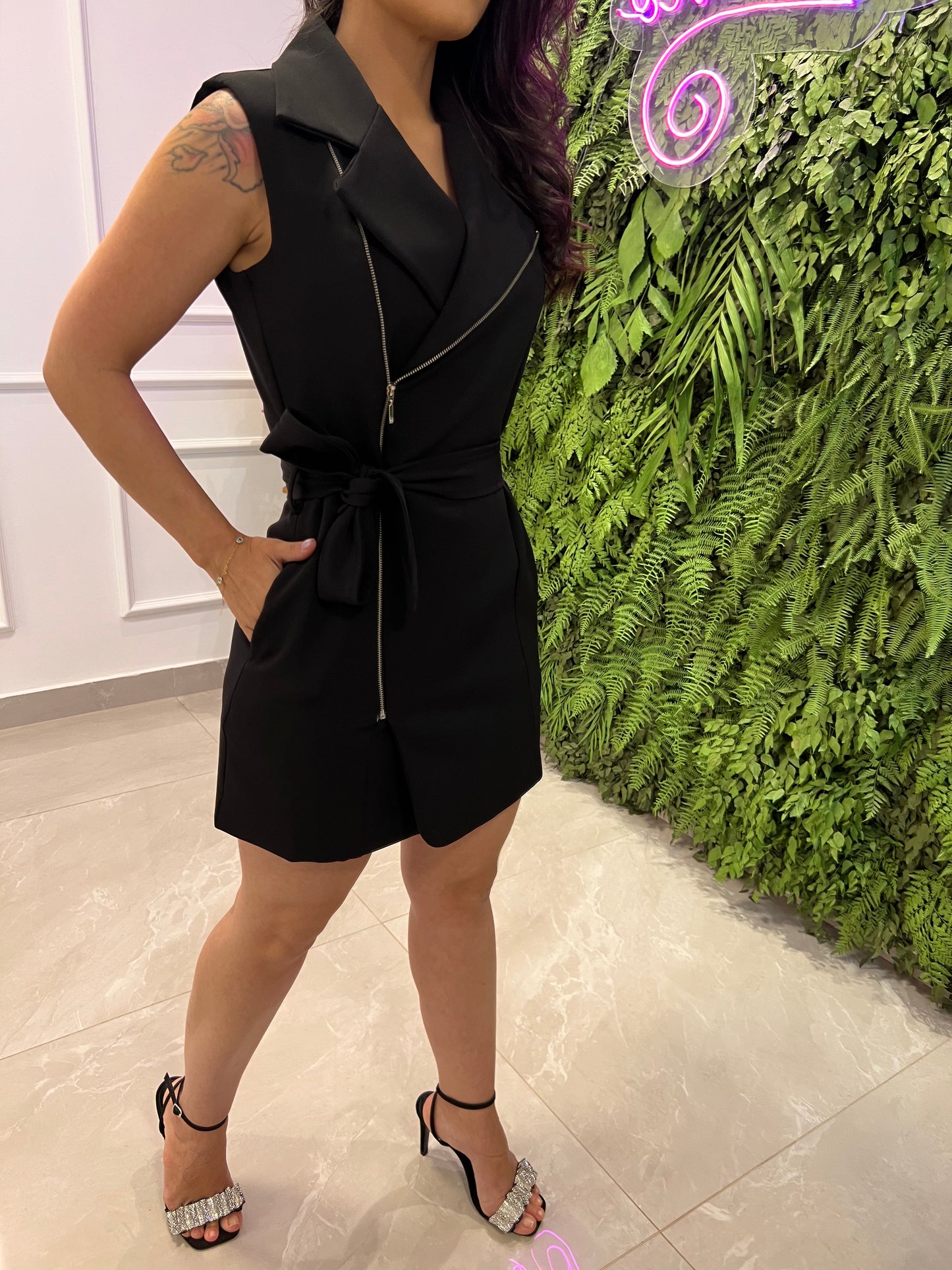 Vestido Curto Blazer Alfaiataria - Preto