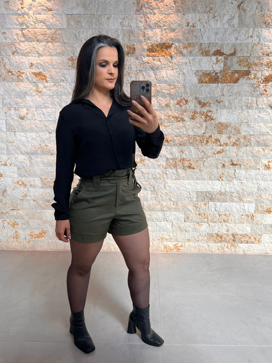 Short Couro Cos Duplo KA- Verde 5248