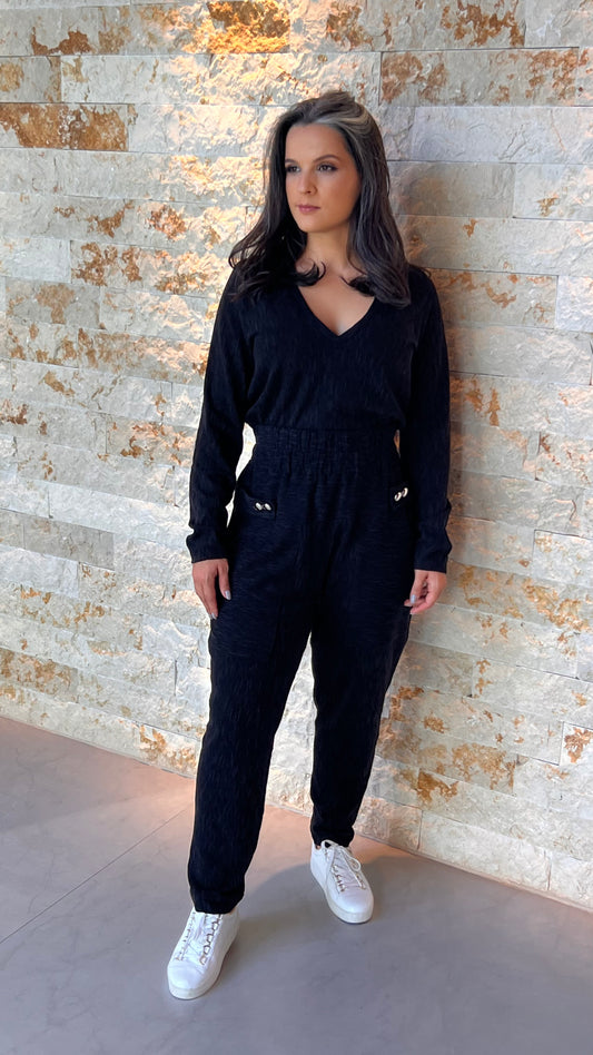 Conjunto Malha Flow- Liso Preto 5274