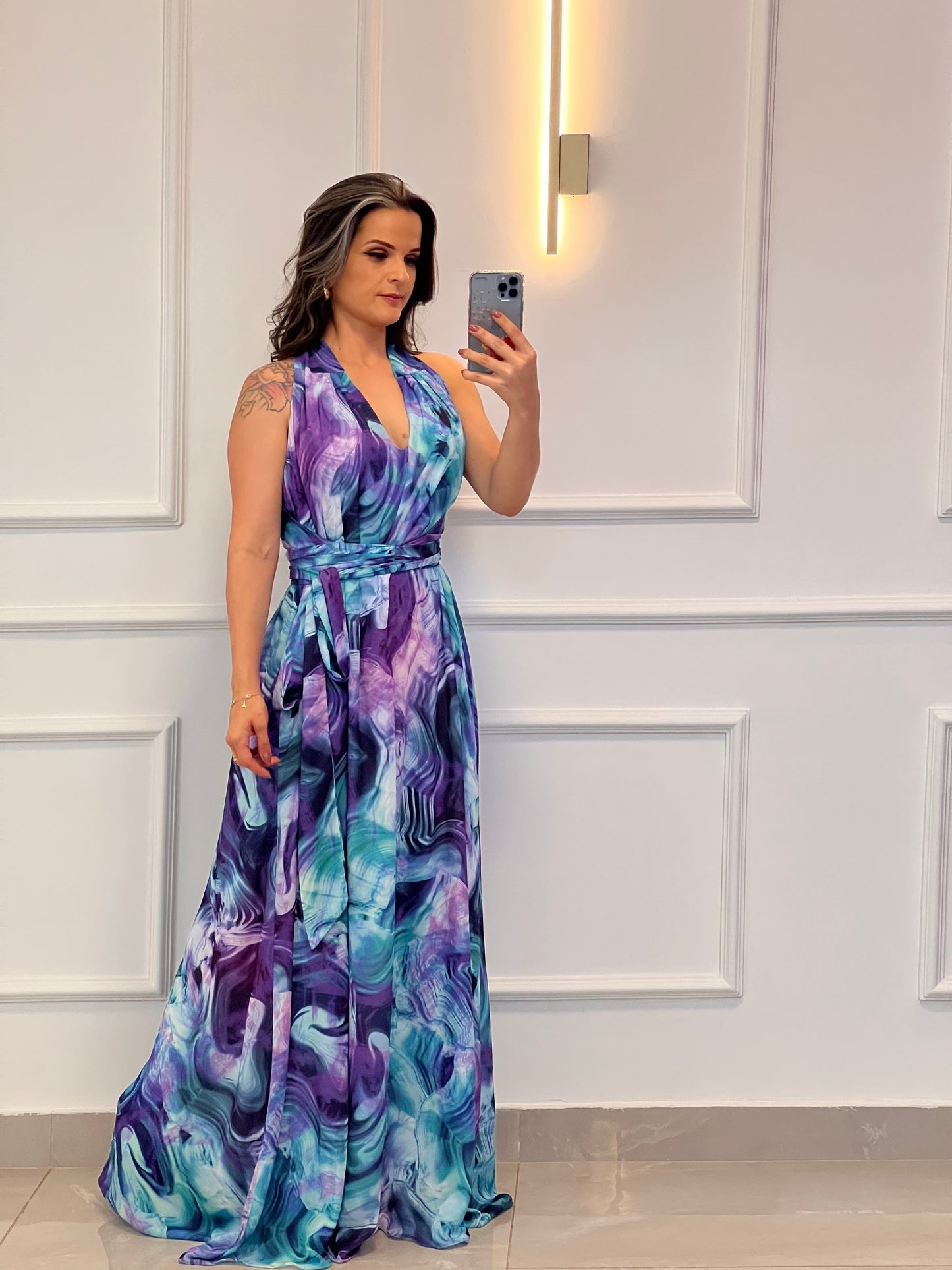 Vestido Longo Conf Tamanho Único Sem Manga - Tie Dye