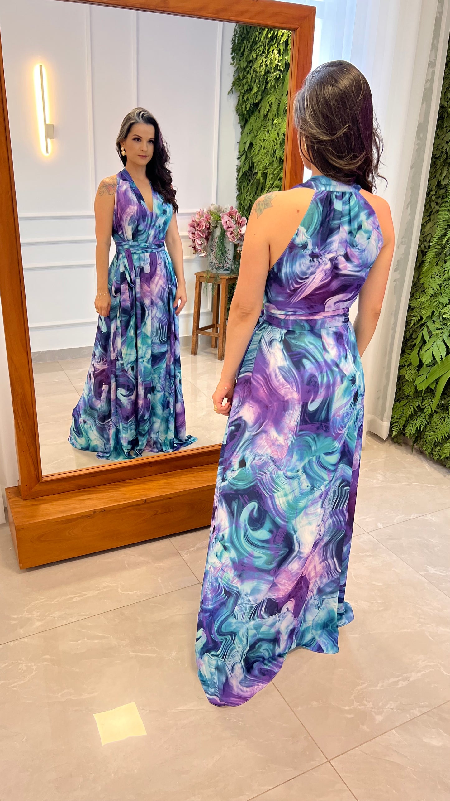 Vestido Longo Conf Tamanho Único Sem Manga - Tie Dye