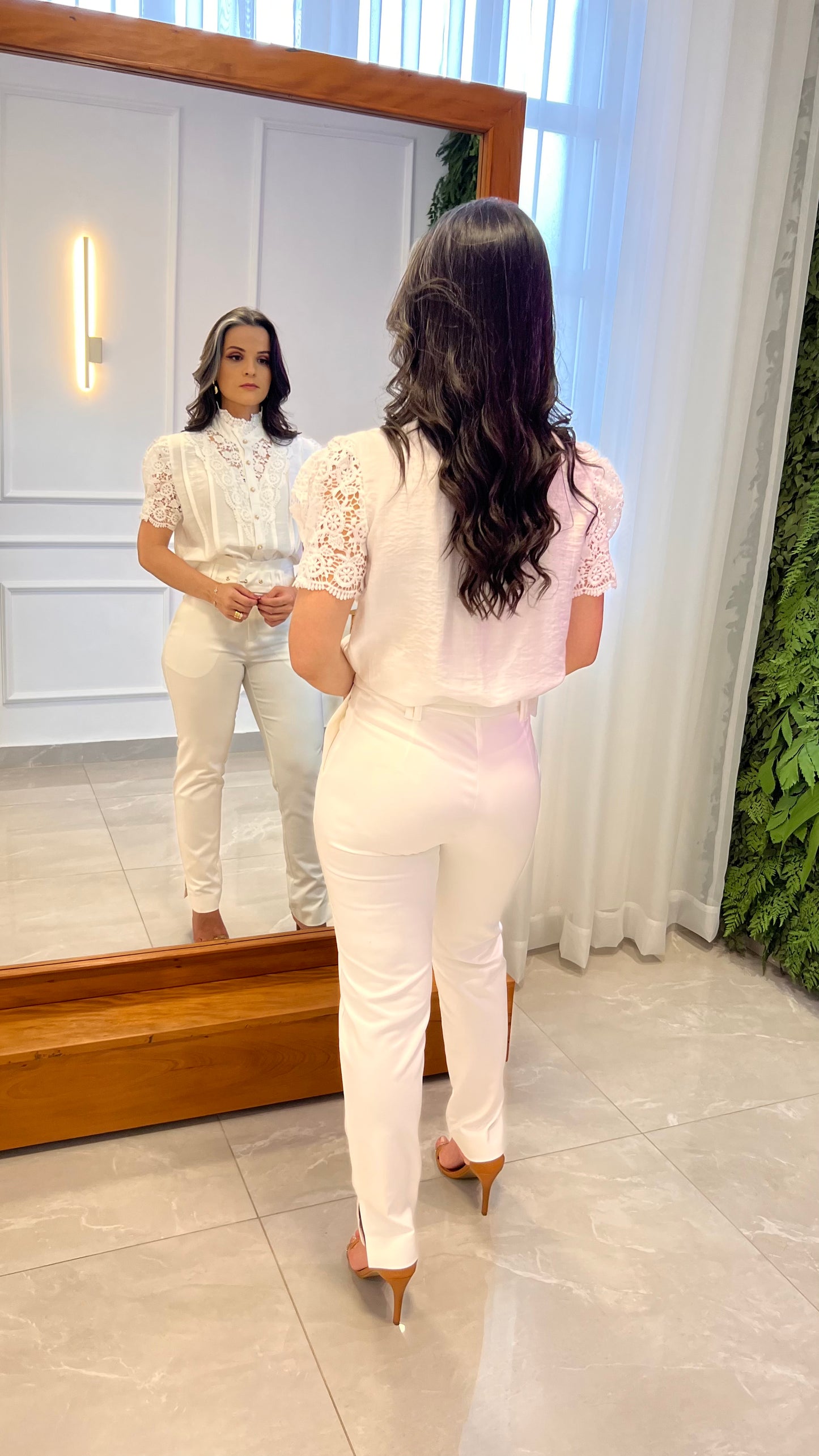 Blusa Manga Guipir - Branco/Off