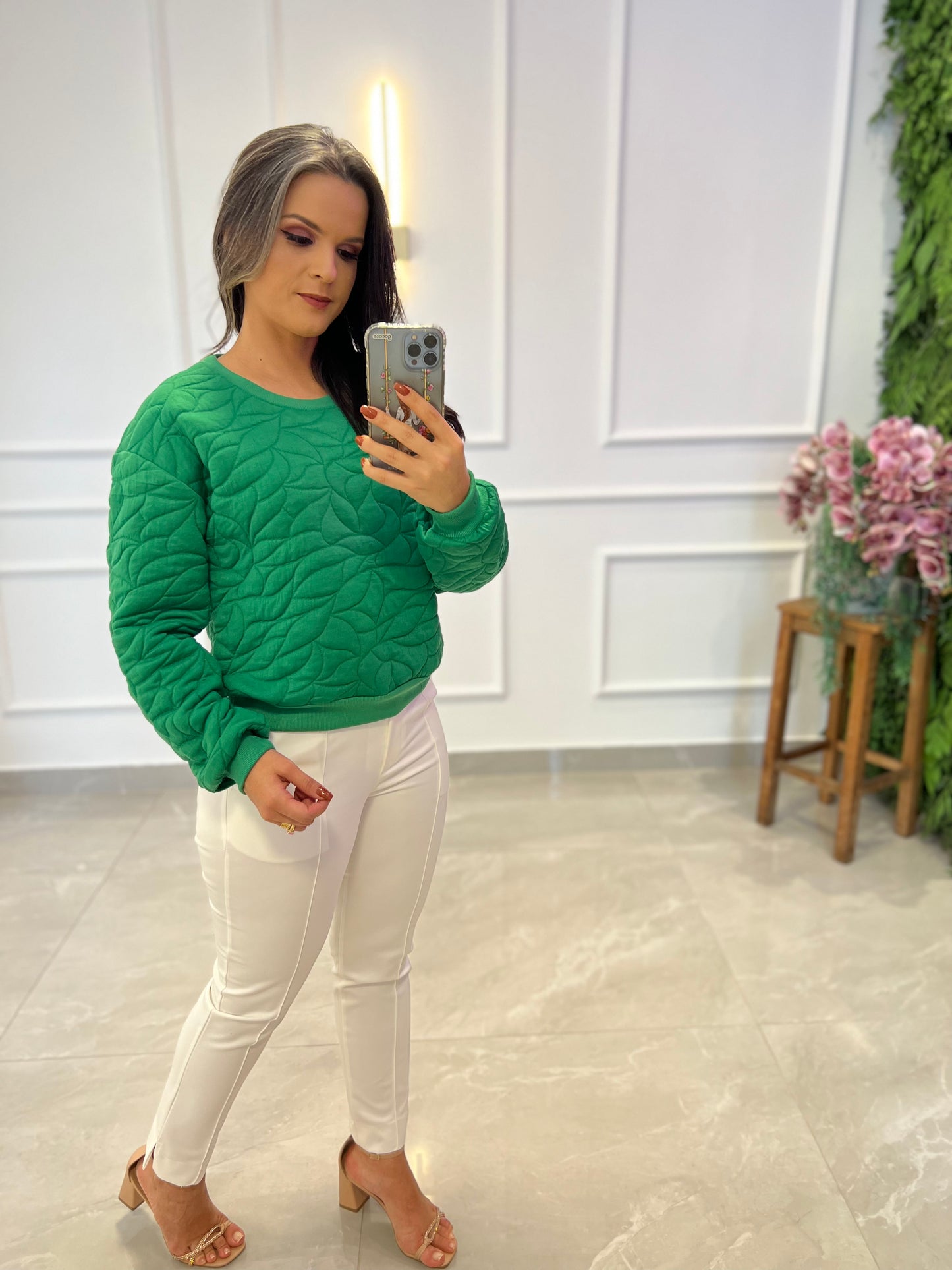 Moletinho Matelacê Blouse - Green