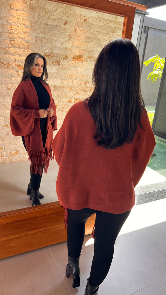 Xale Poliane com Franja - Terra 1248