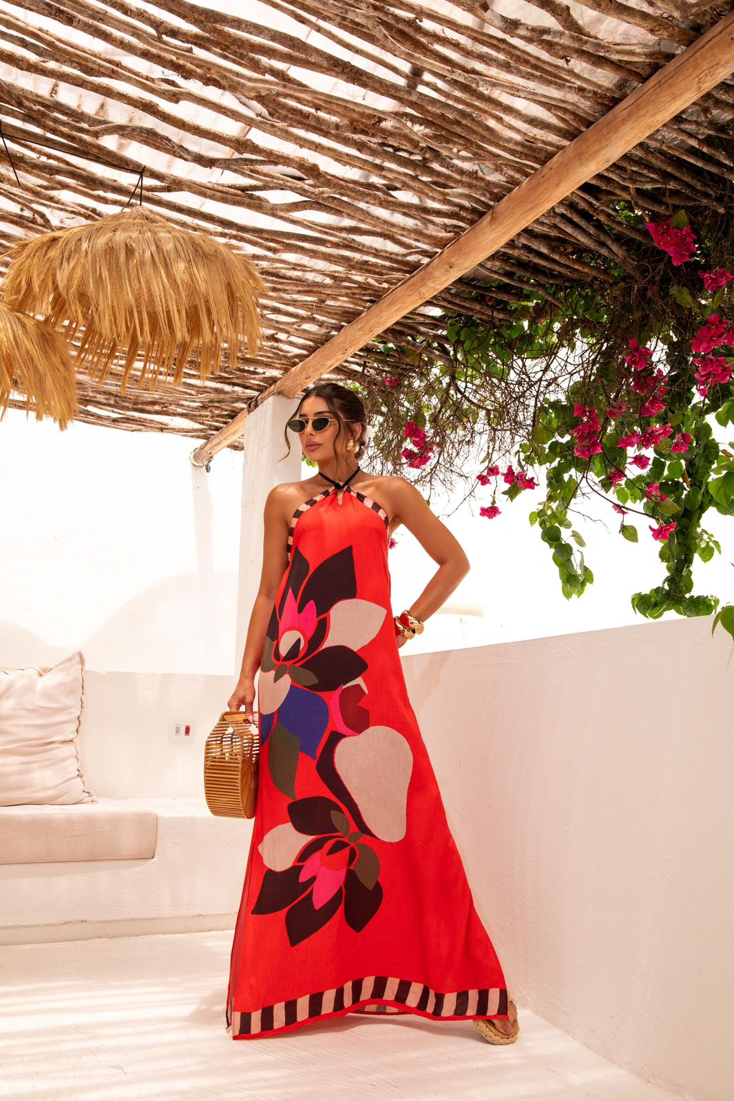 Vestido Longo Super Caju ARTE- Laranja 5438