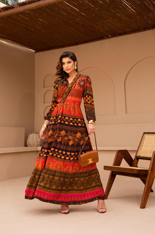 Vestido Chemisse Transpassado ARTE- Estampado 5107