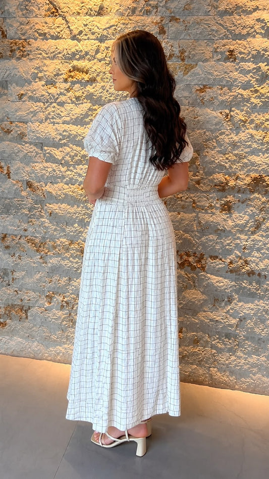 Vestido Midi Quadriculado PIS- Estampado 5871