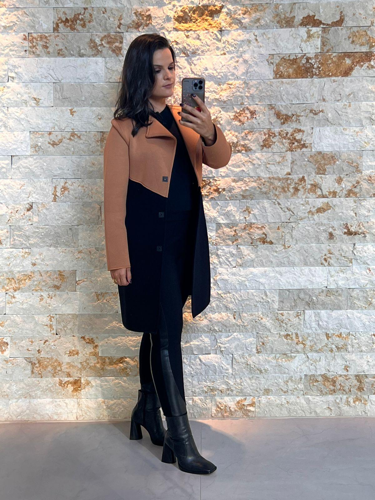 Chaqueta Dubbed Bicolor - Negro y Marrón
