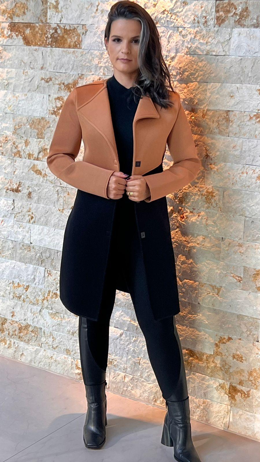 Chaqueta Dubbed Bicolor - Negro y Marrón