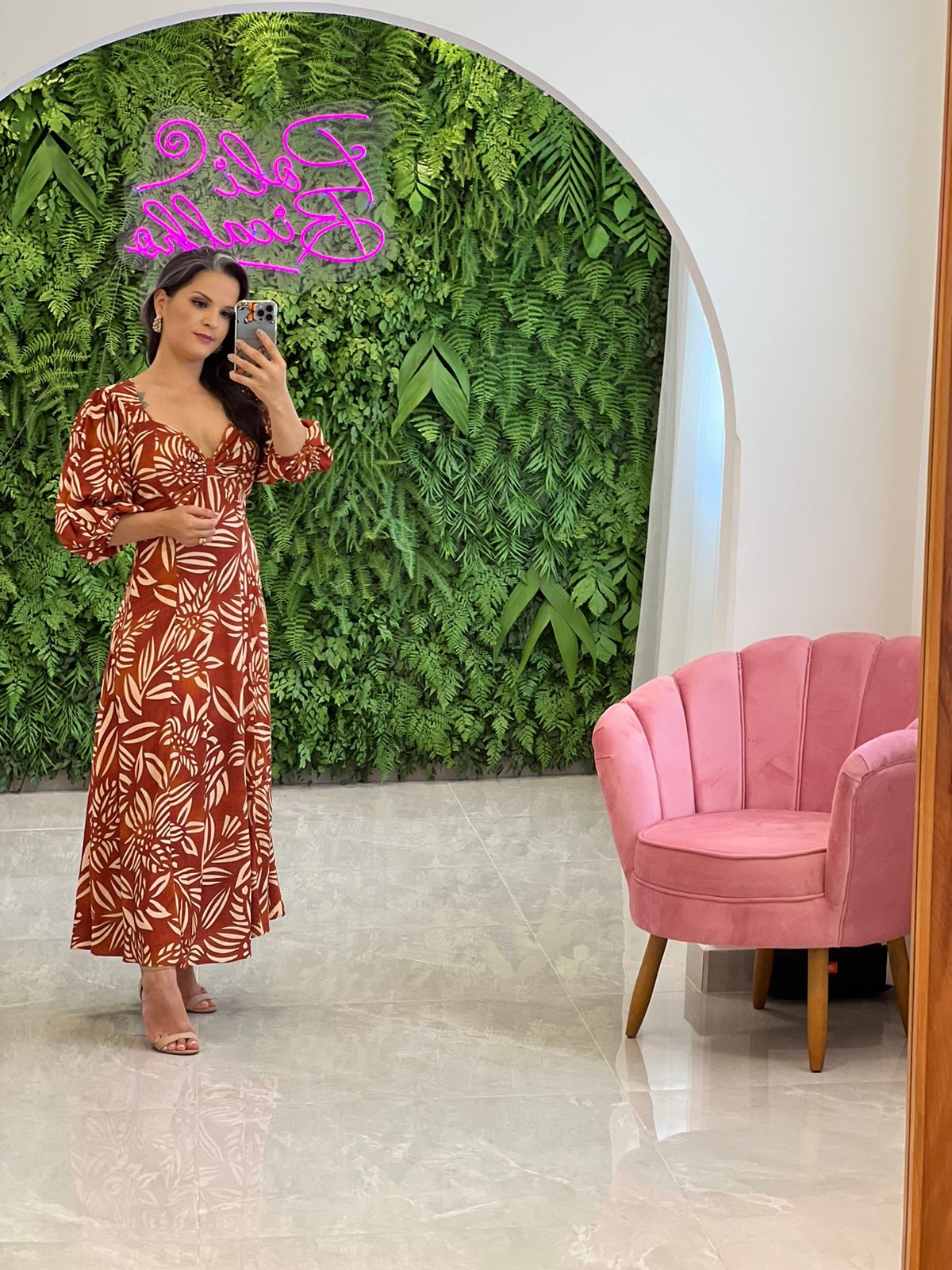 Long Dress Tie Back - Printed