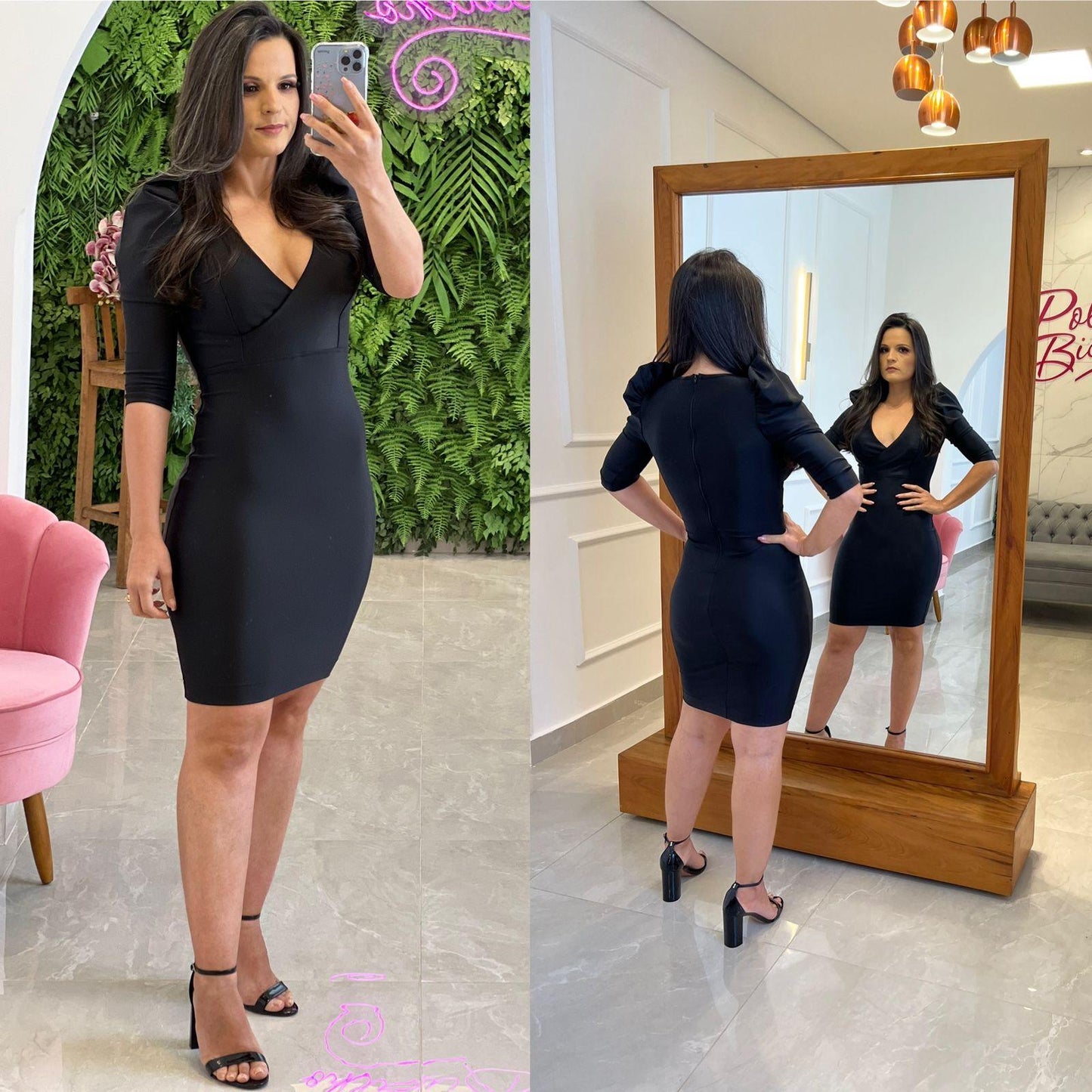 Vestido Manga Princesa Power - Preta