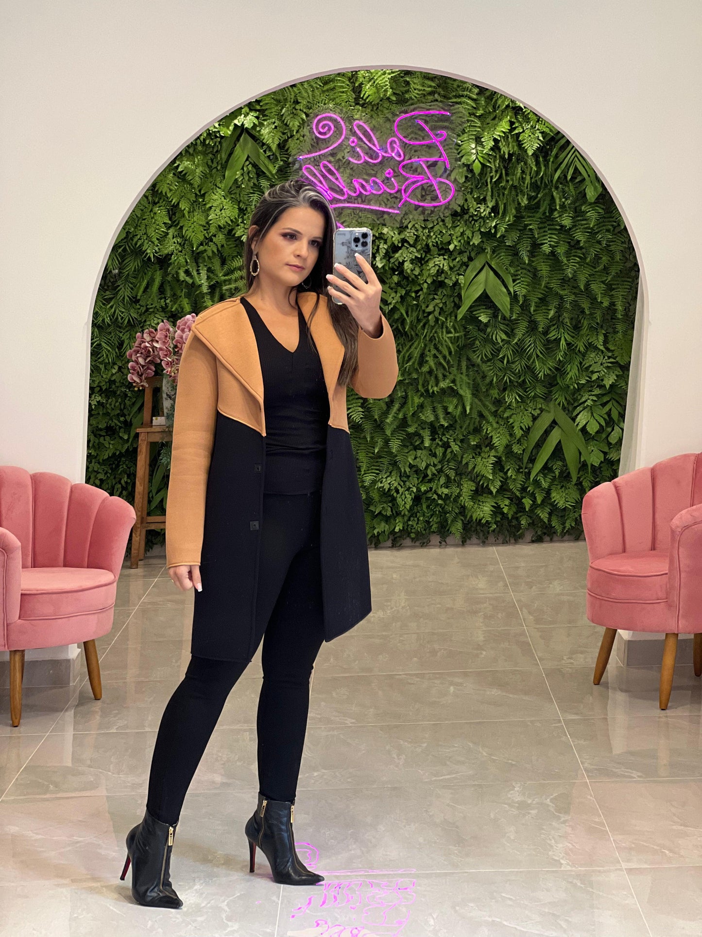 Chaqueta Dubbed Bicolor - Negro y Marrón