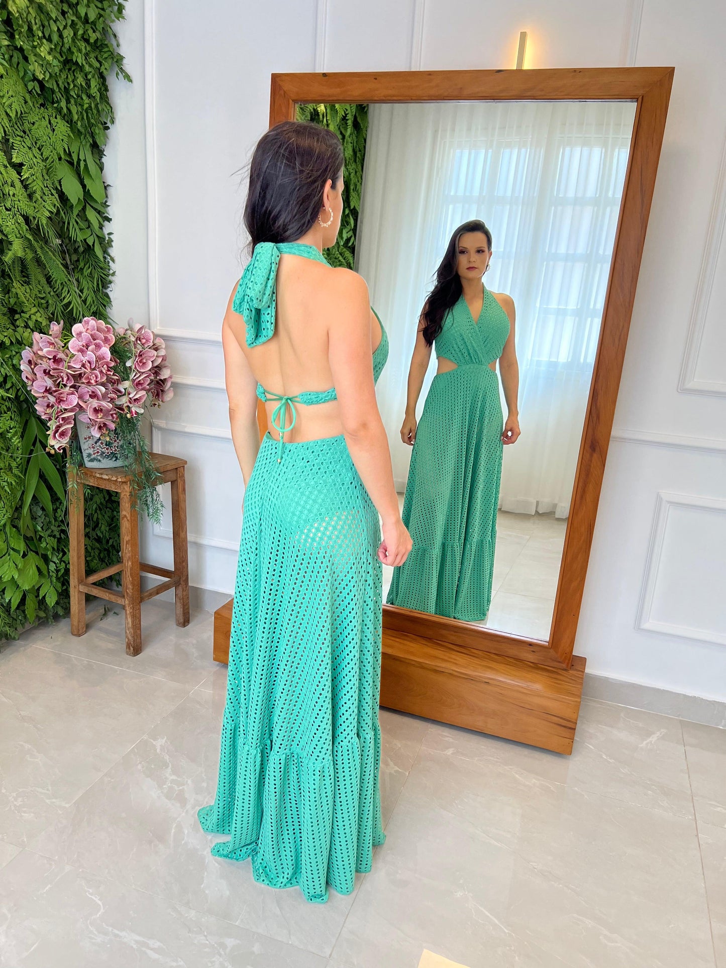 Vestido Largo Hot Pants - Verde