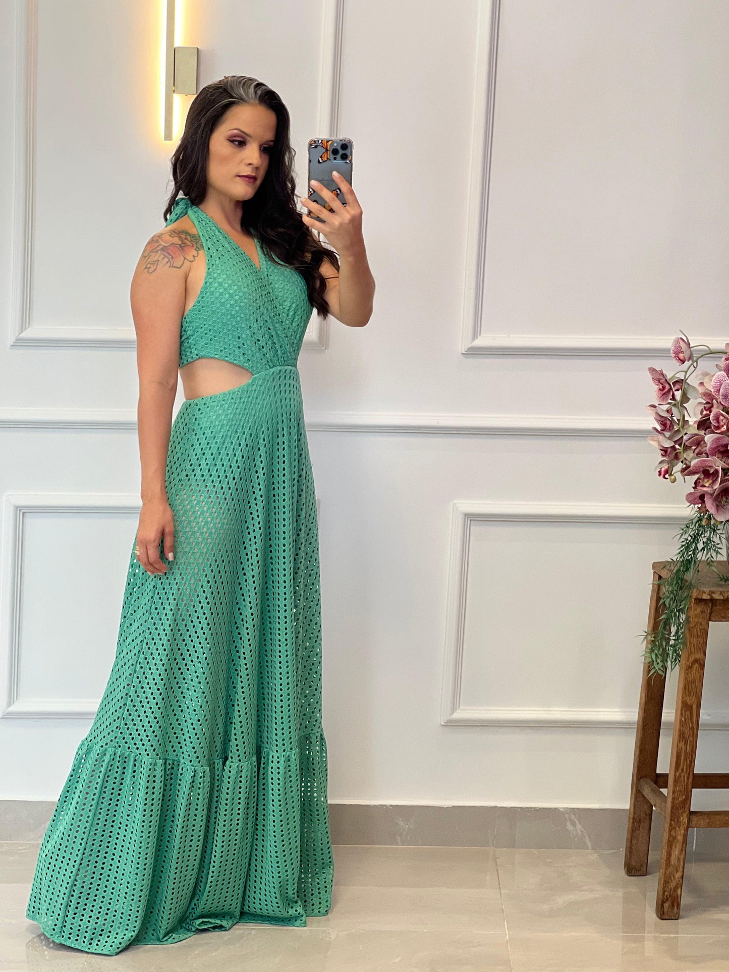 Vestido Largo Hot Pants - Verde