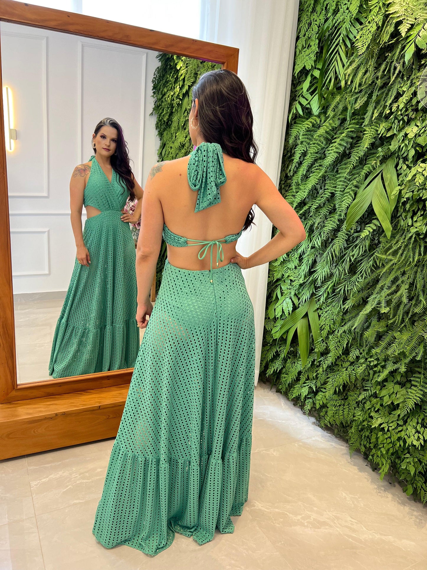 Vestido Largo Hot Pants - Verde