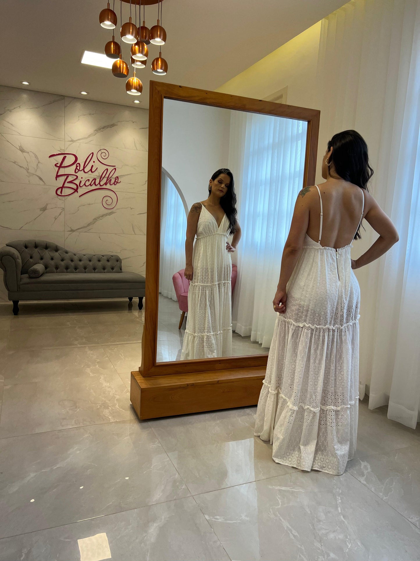 Vestido Largo Laise Hot Pants - Blanco
