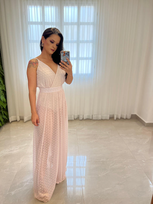 Vestido Longo Hot Pants - Rosa Claro 3754