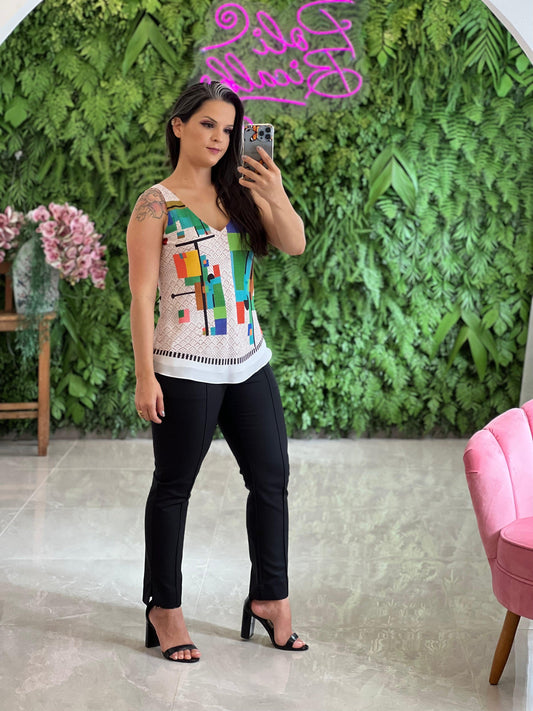 Calça Alfaiataria Tecido Portinari - Liso Preto 5253