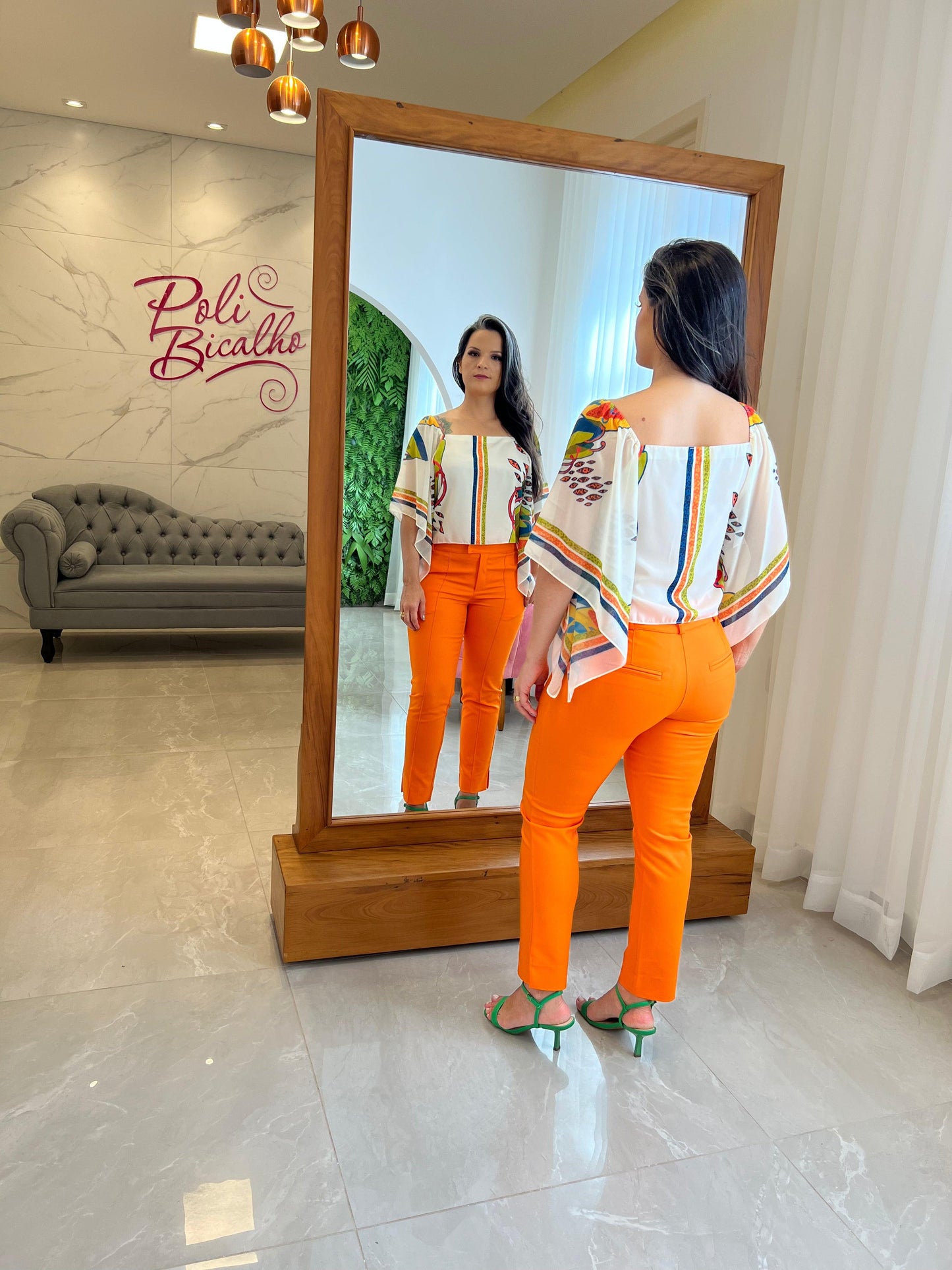 Pantalón Sastrería Tejido Portinari - Naranja