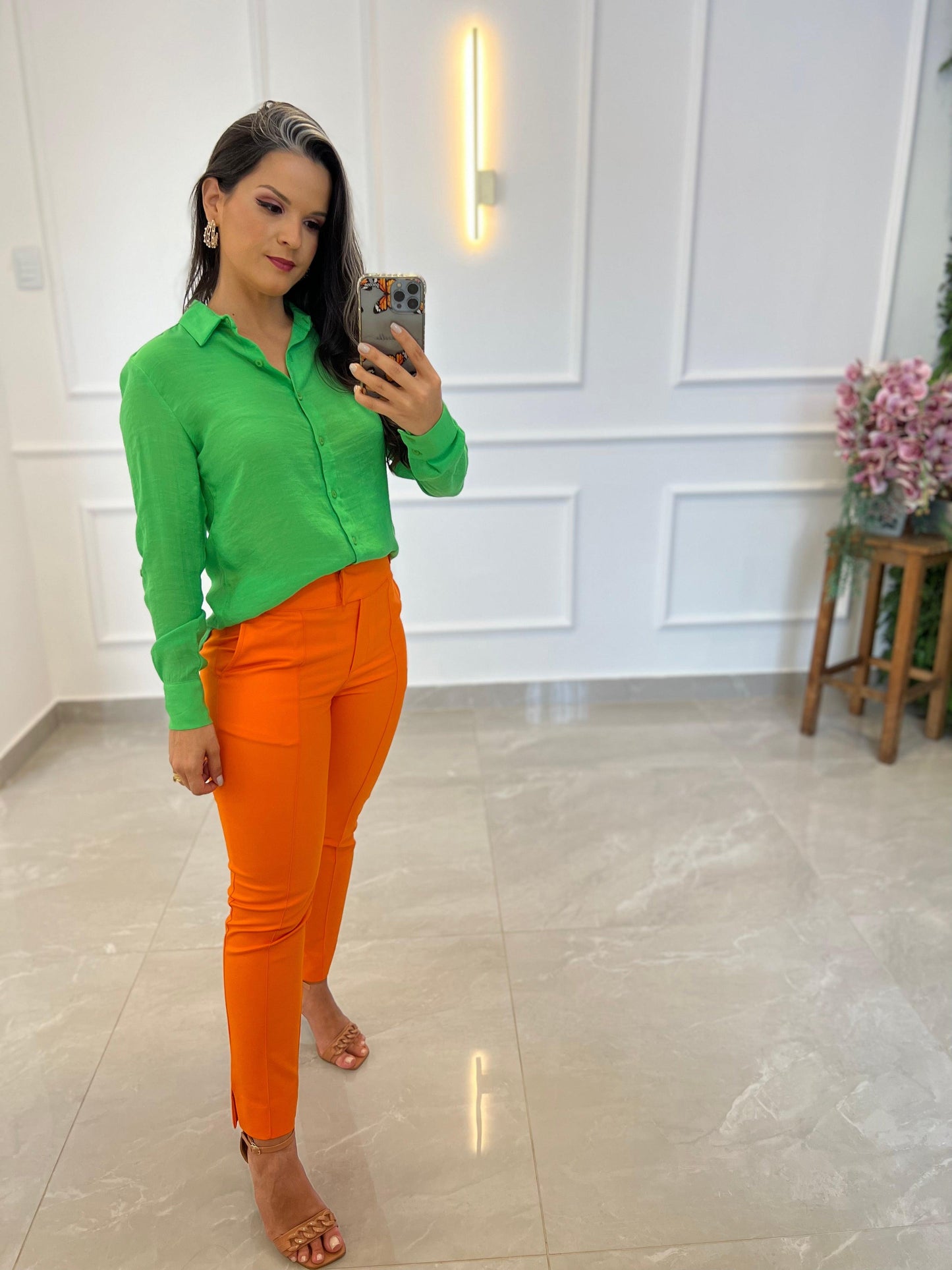 Pantalón Sastrería Tejido Portinari - Naranja