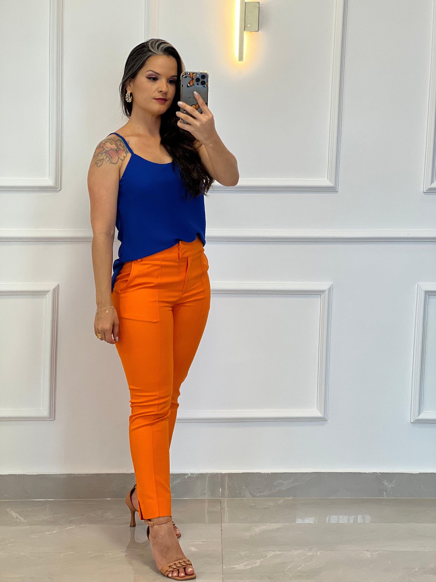 Pantalón Sastrería Tejido Portinari - Naranja