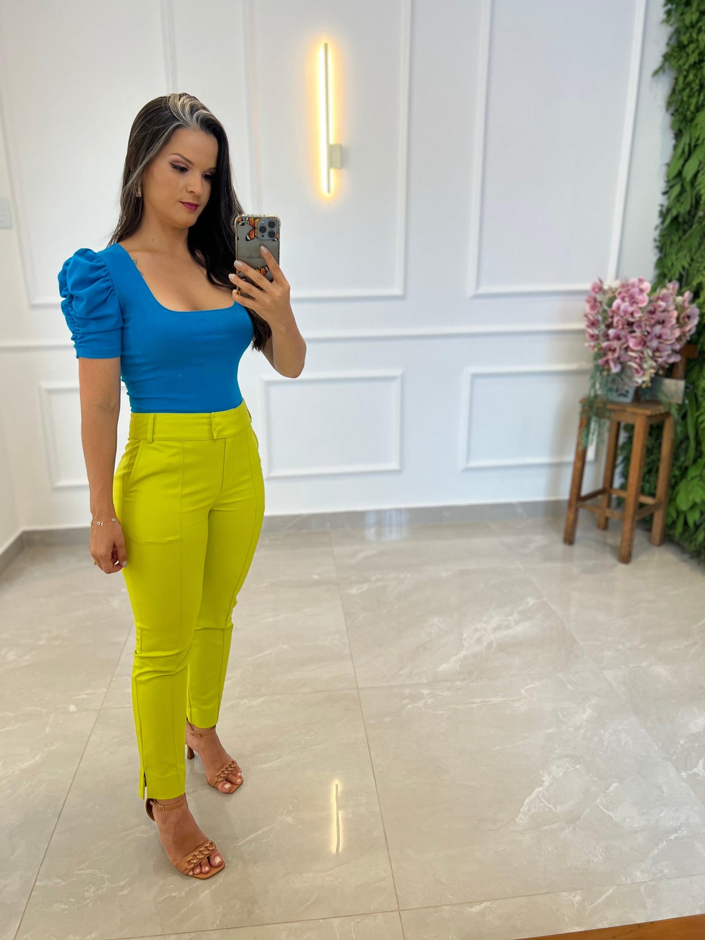 Pantalón de Sastrería en Tejido Portinari - Verde Lima