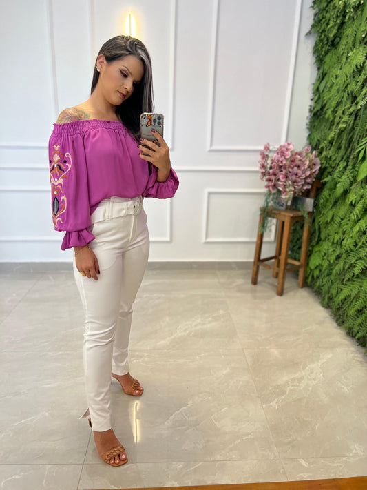 Tailored Portinari Clochard Pants With Belt - Off White