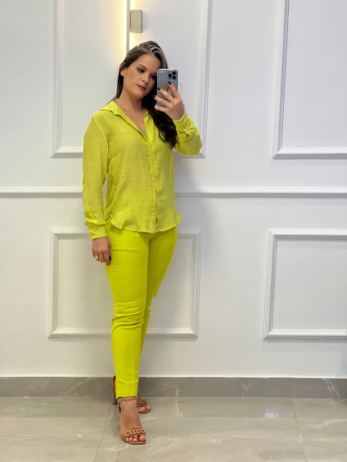 Pantalón de Sastrería en Tejido Portinari - Verde Lima