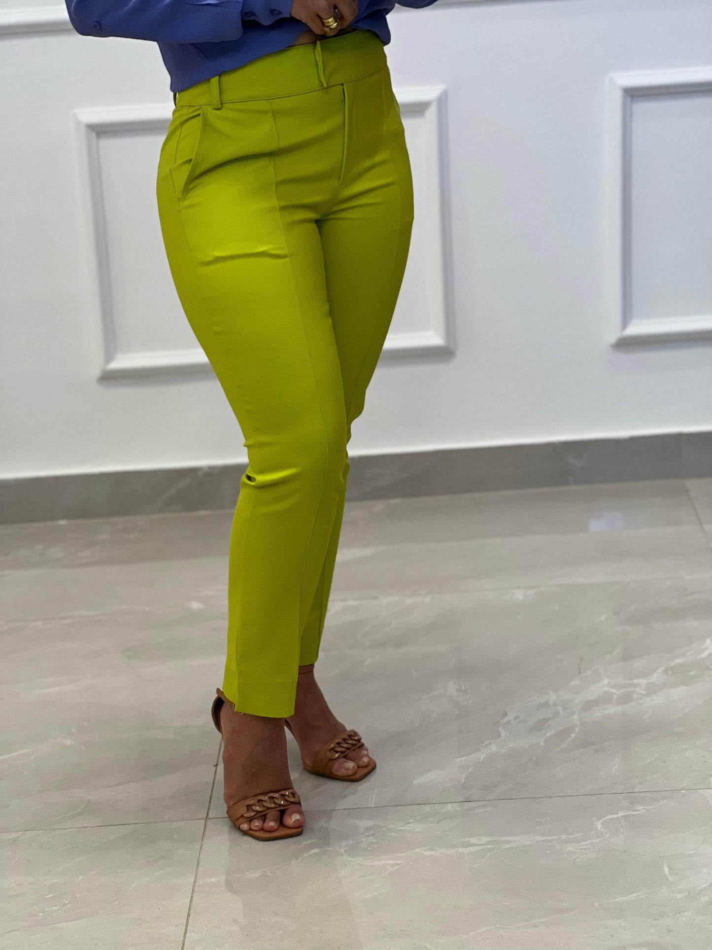 Pantalón de Sastrería en Tejido Portinari - Verde Lima