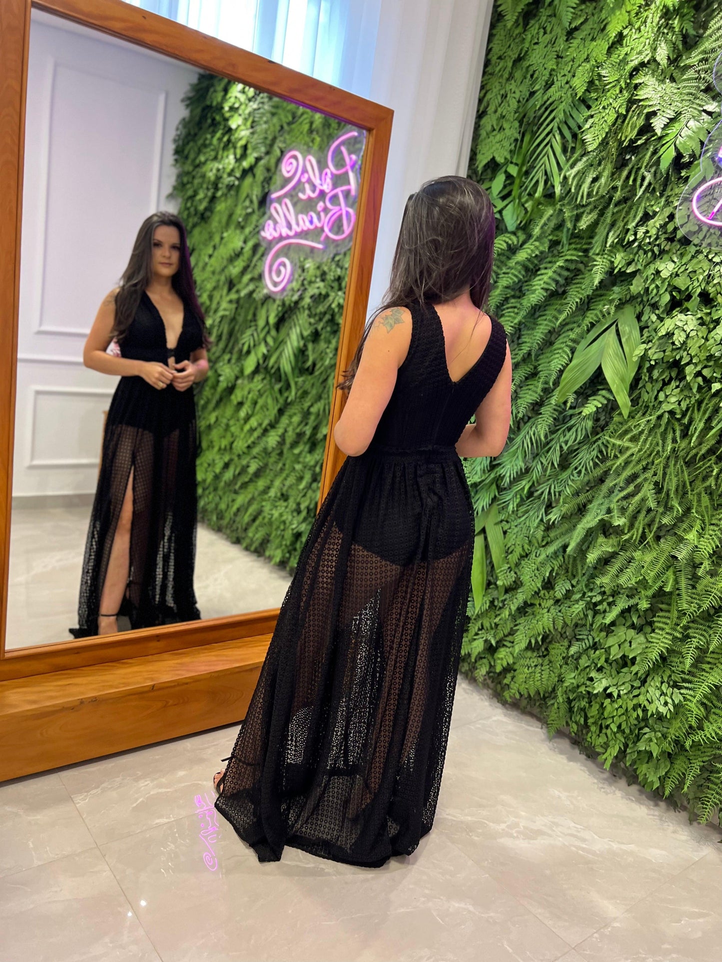 Vestido largo Lesie de Hot Pants - Negro