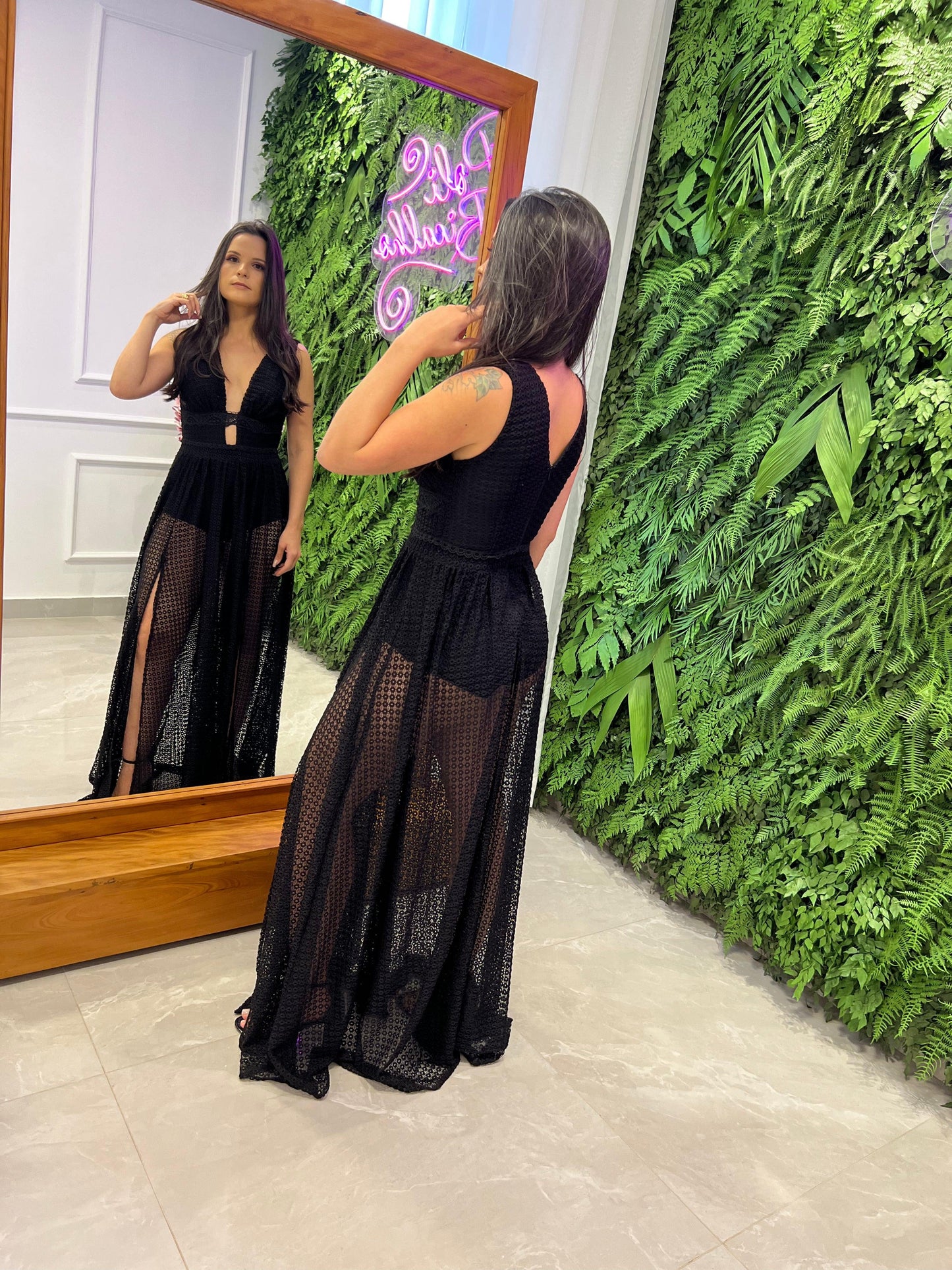 Vestido largo Lesie de Hot Pants - Negro