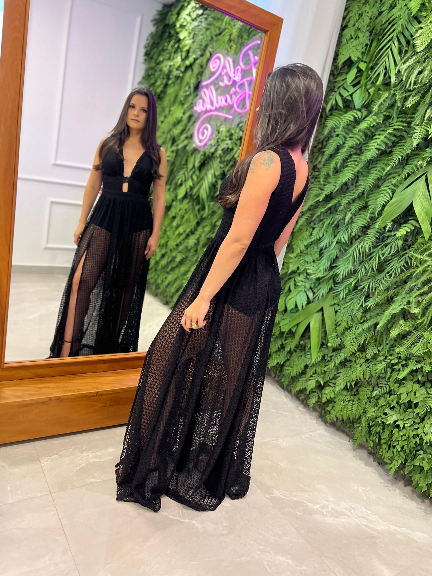 Vestido largo Lesie de Hot Pants - Negro