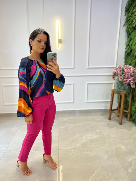 Tailoring Trousers Fabric Portinari - Dark Pink