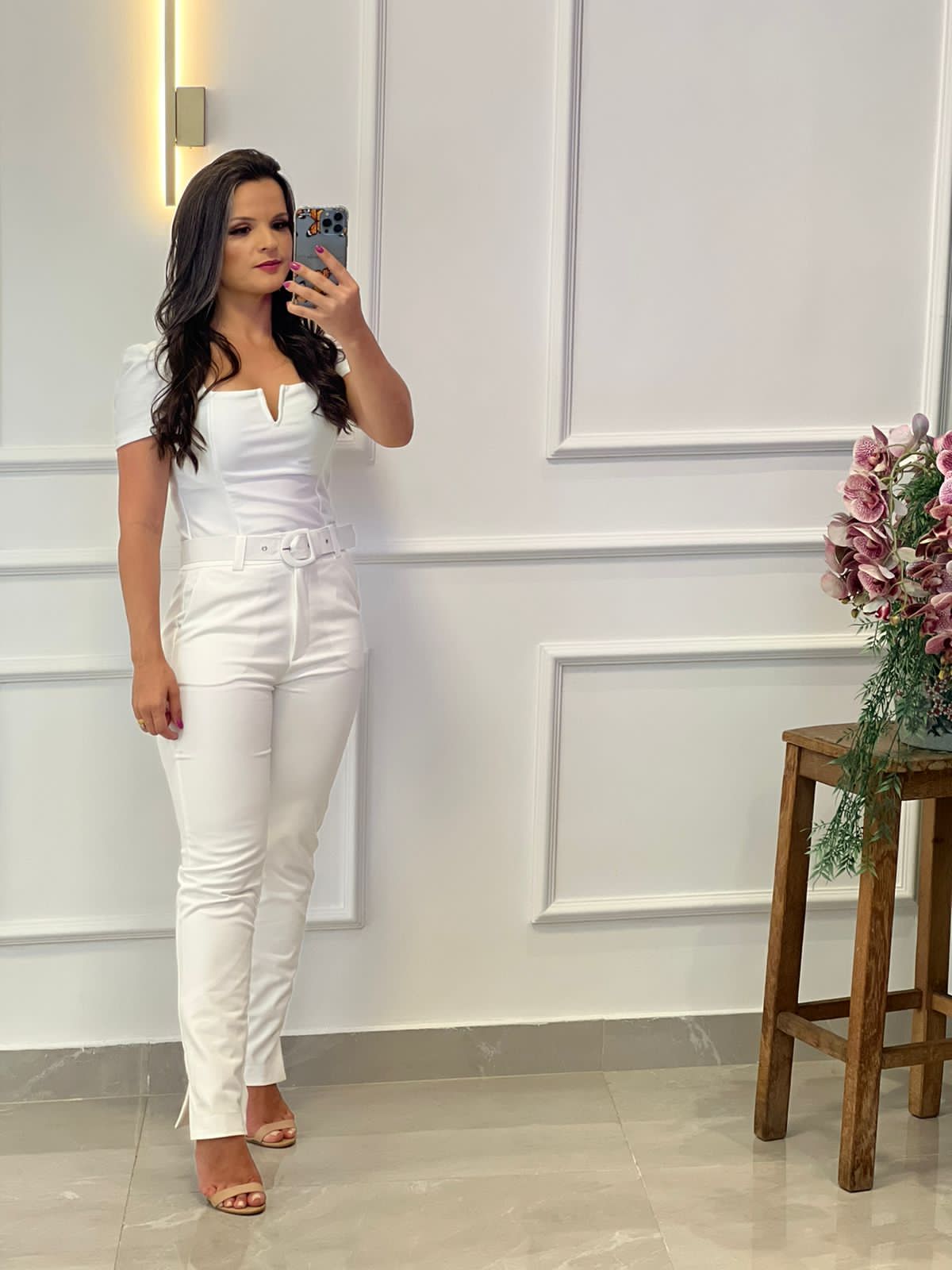 Malha Power Blouse - White