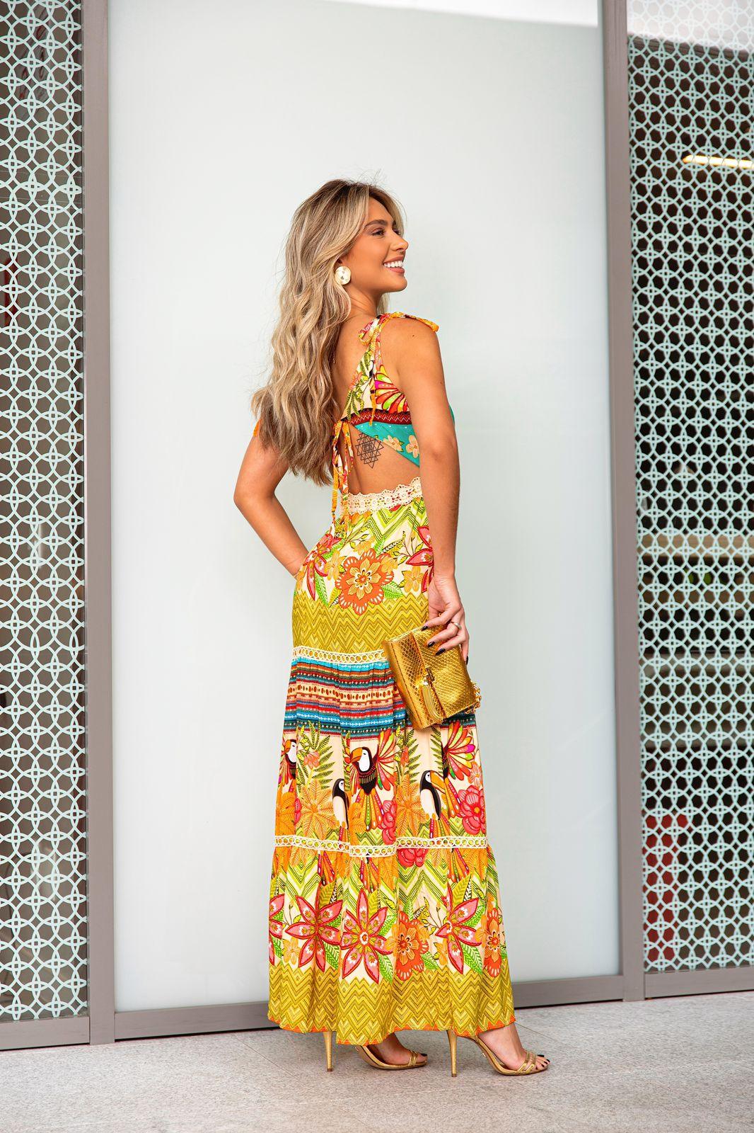 Vestido Largo Guipir - Estampado