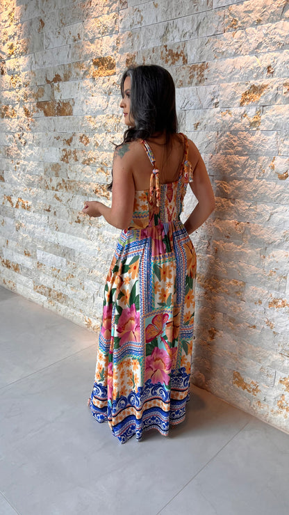 Vestido Midi Barra Portuguesa RIO- Estampado 5998