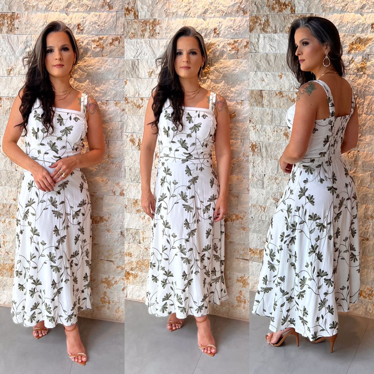 Vestido Midi Alça Larga PIS- Estampado 6023